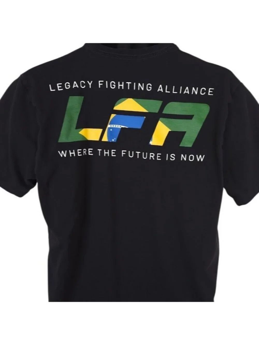 LFA T Shirt Mens Size Large Black Legacy Fighting Alliance Brazilian Flag Venum